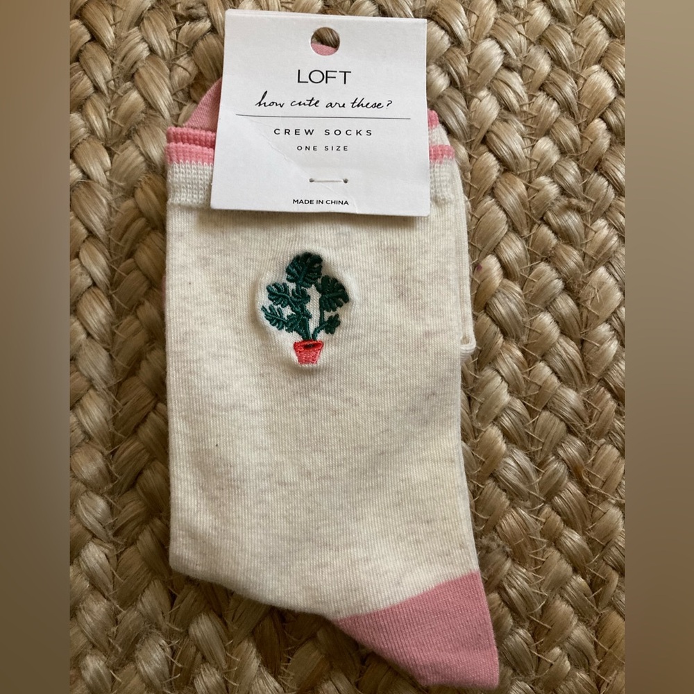 Loft embroidered crew socks